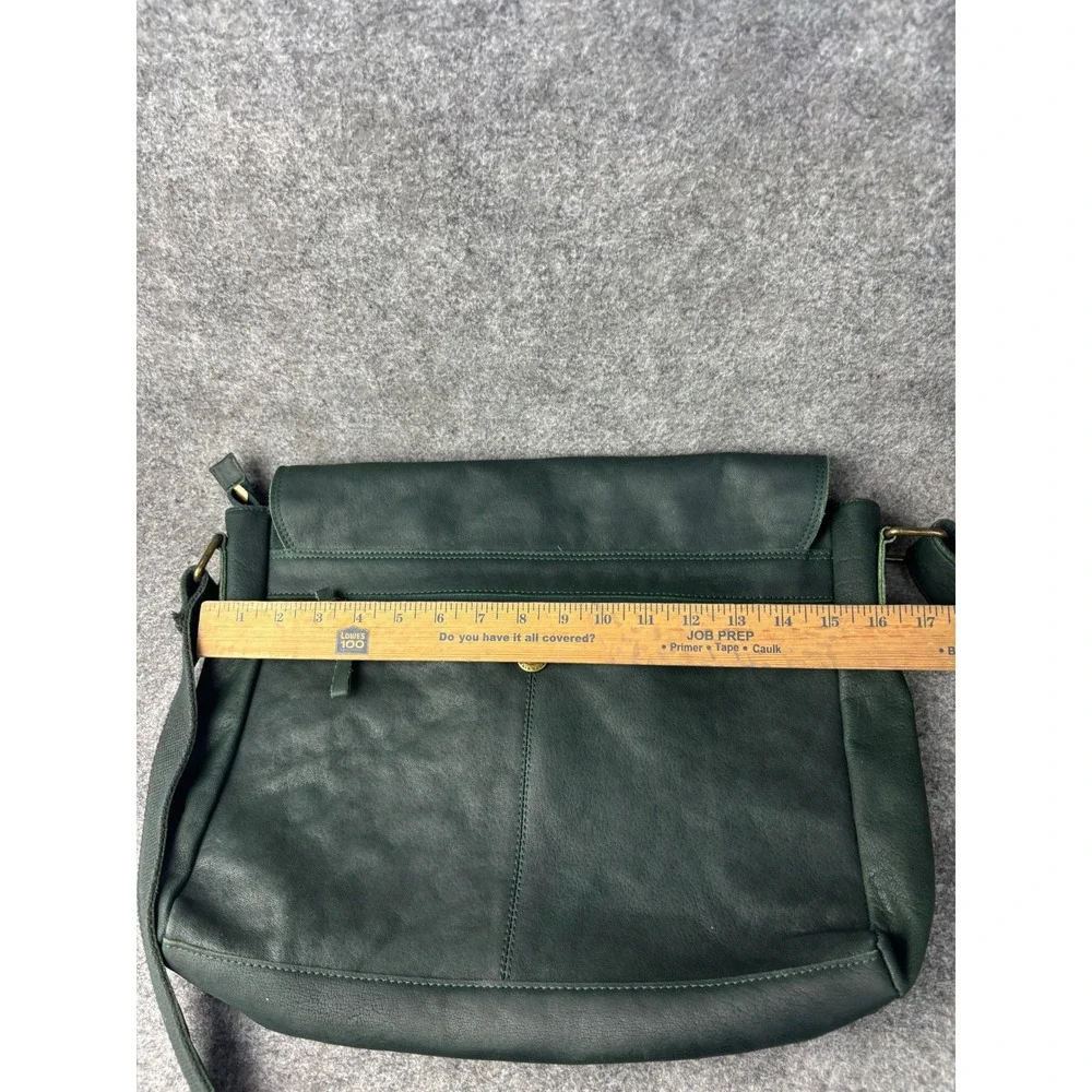 Antonio Valeria Messenger Bag Mens Large Green Leather Crossbody Satchel